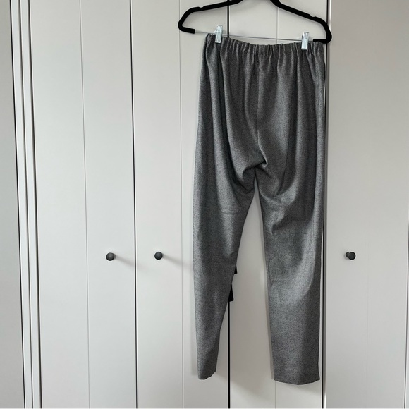 ENRICA Japan grey plaid wool drawstring straight trousers 38 - Picture 4 of 6